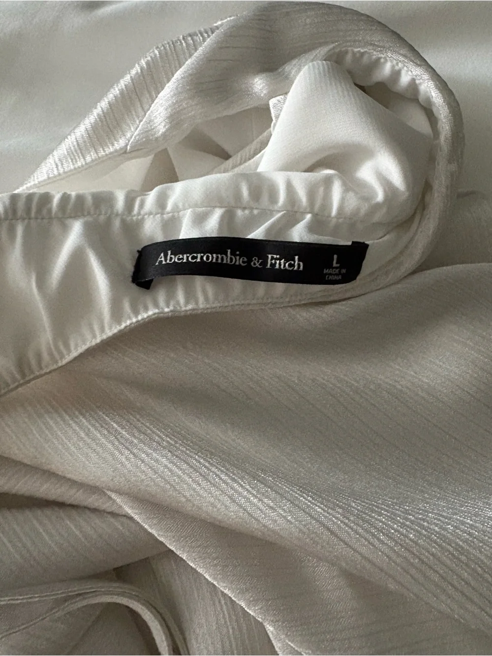 Abercrombie & Fitch Ivory Satin Maxi Dress